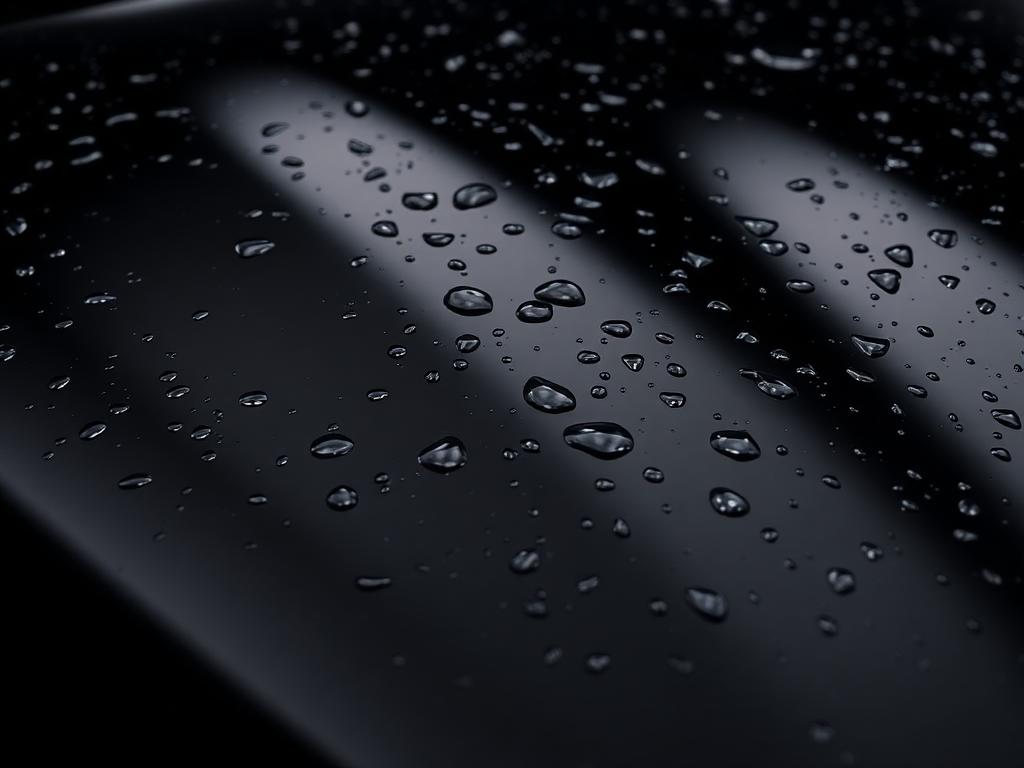 Capô preto vitrificado com efeito de repelência à água